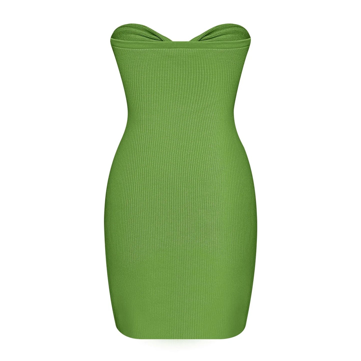 Summer Saving Womens Dresses Sleeveless Tube Top Solid Mini Summer Dress Party Club Sexy off Shoulder Bodycon Knitted Dresses Green up to 65% Off