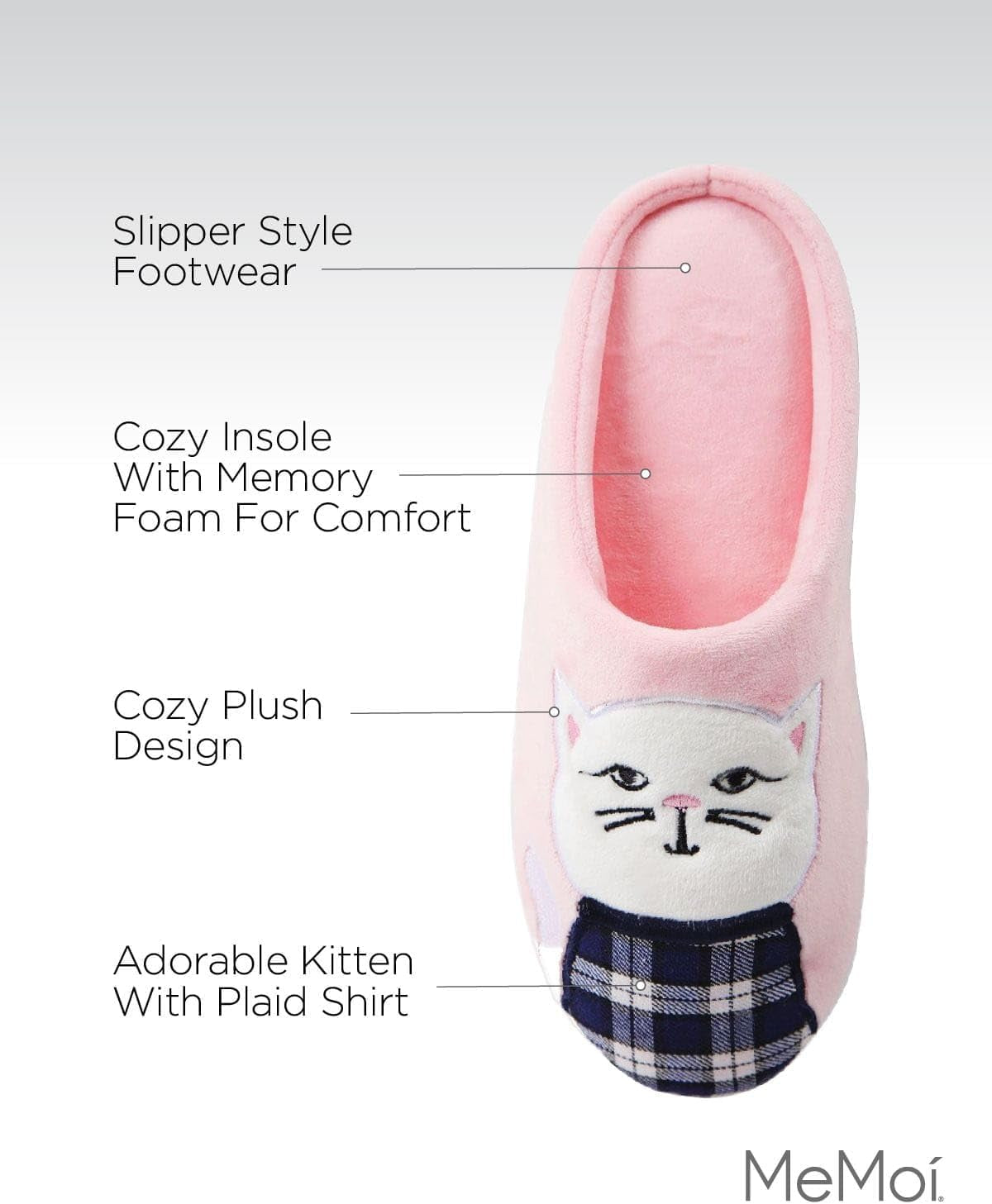 Women'S Plaid Cat Plush Hard Bottom Slippers