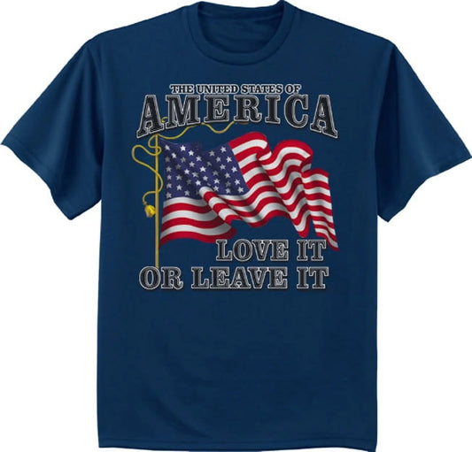 America Love It or Leave T-Shirt Men'S Patriotic Tee