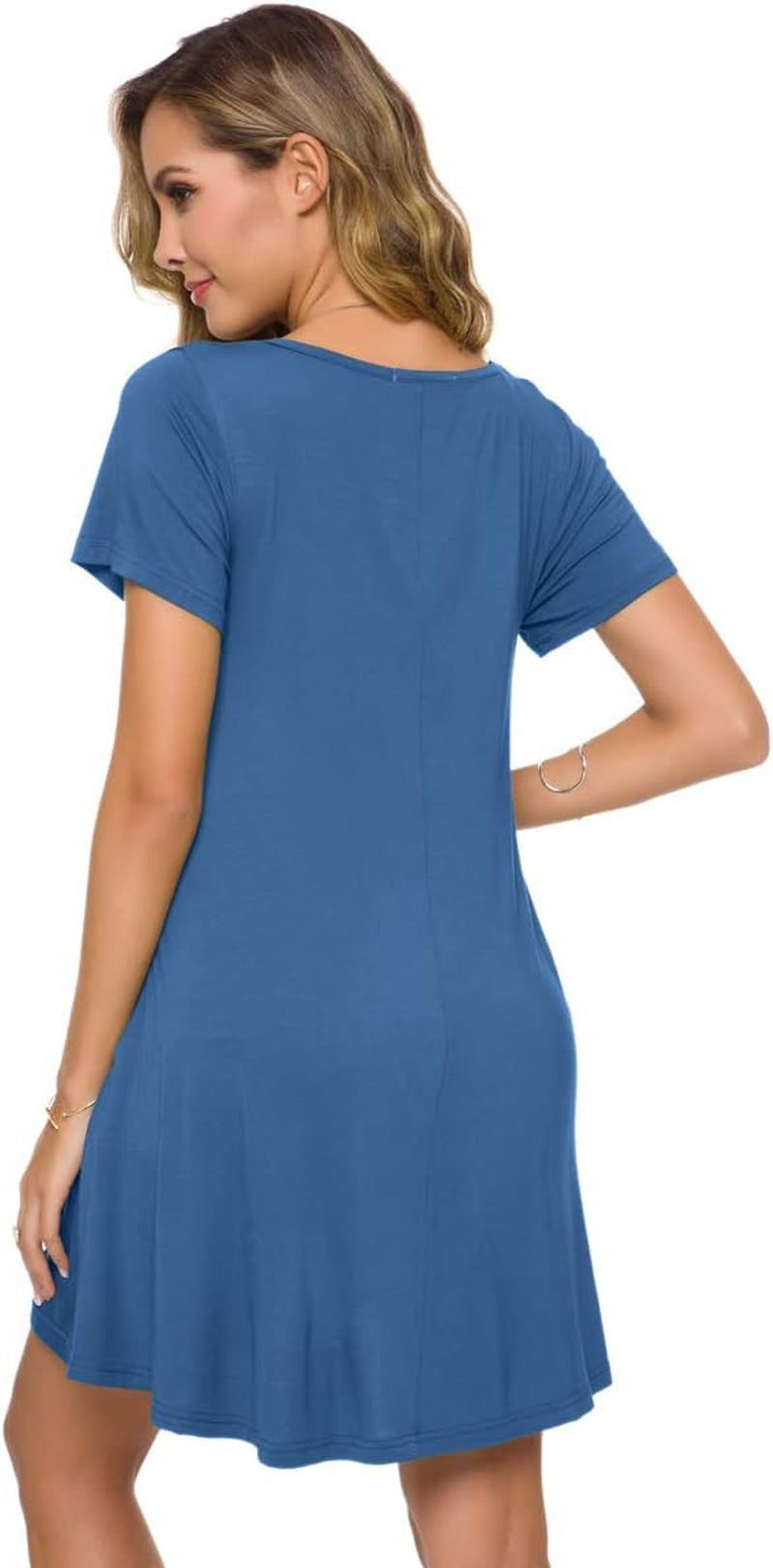 plus Size Casual T Shirt Dresses for Women Flowy Swing Tunic Dress Pockets