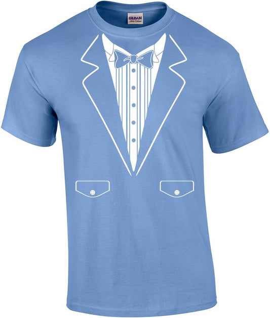 Funny Formal Tuxedo with Bowtie Classy Men'S Short Sleeve T-Shirt Humorous Wedding Bachelor Party Retro Tee