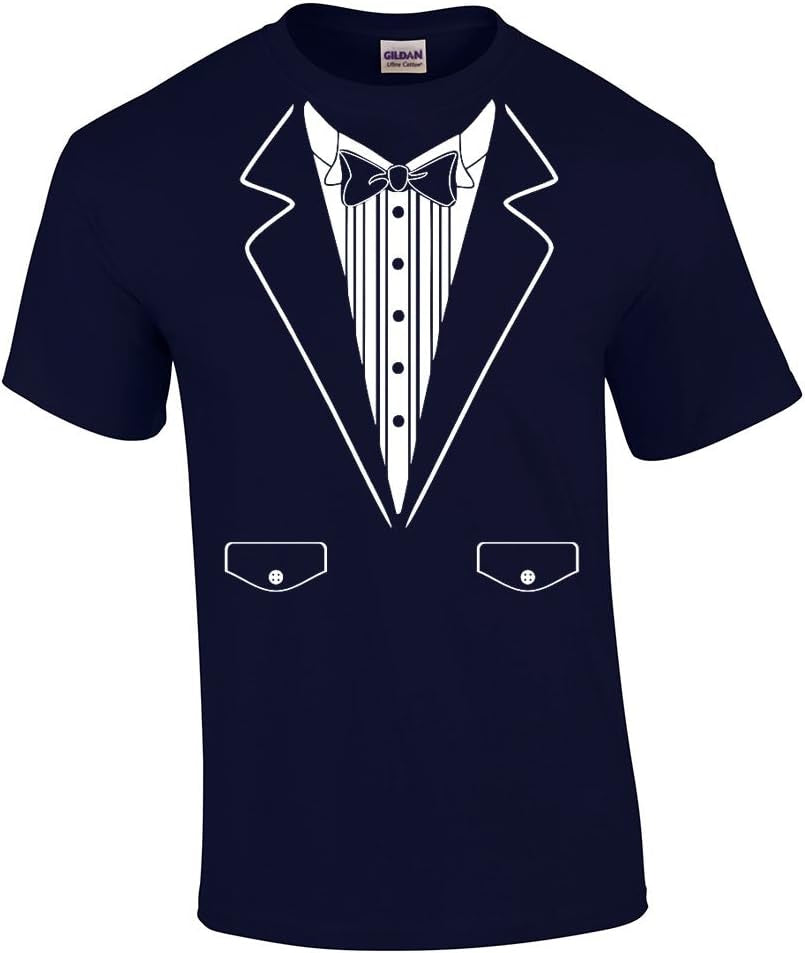 Funny Formal Tuxedo with Bowtie Classy Men'S Short Sleeve T-Shirt Humorous Wedding Bachelor Party Retro Tee